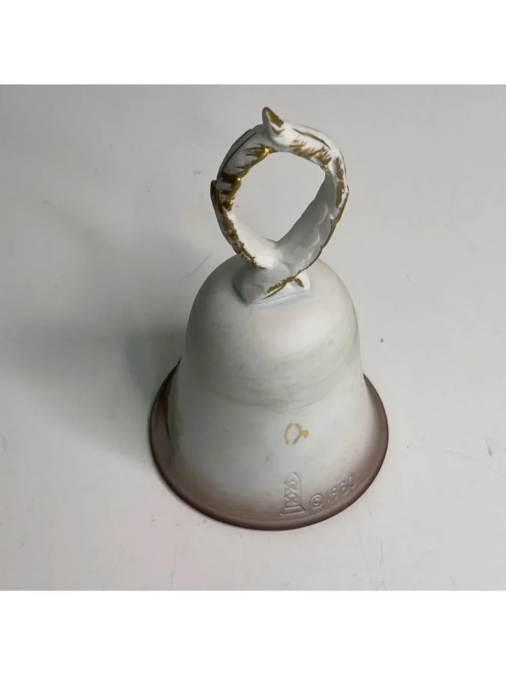 Vintage Roman Inc Jesus and Apostles Bisque Porcelain Hand Bell 1980 Embossed
